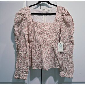 NWT Tuckernuck Hyacinth House - XL - Women's Clemons Long Sleeve Puff Blouse